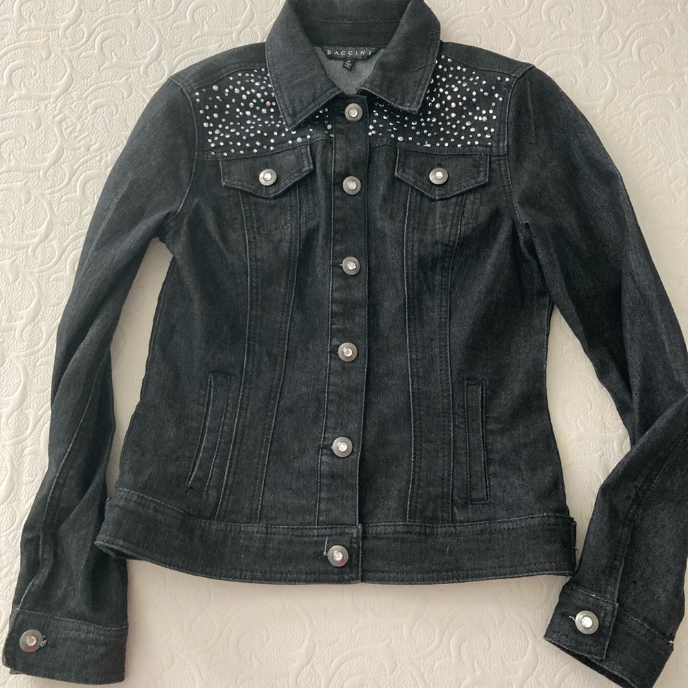 Black Embellished Jean Jacket
